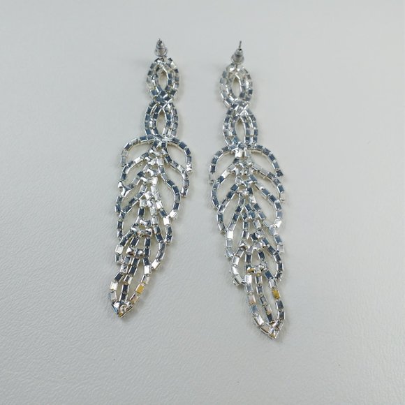 Jessica McClintock Crystal Wing Earrings - Picture 3 of 4
